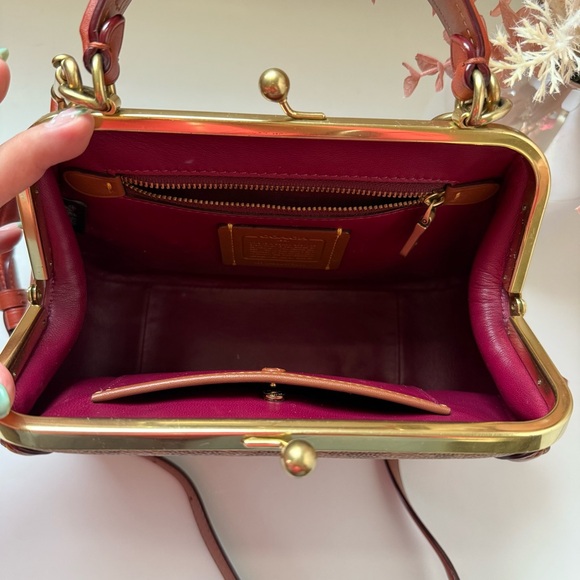 Coach Brown and Tan Satchel with Monogram Pattern - Picture 7 of 10